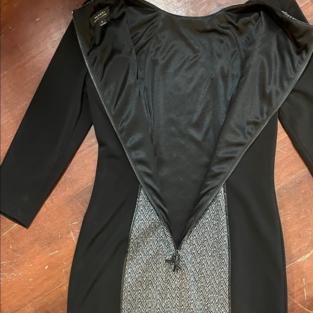 🌻3/$15🌻 Tahari Chic 3/4 Sleeve Black and Gray Dress - Picture 14 of 16